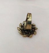 Otantik Tasarım Kadın Yüzük Taşlı Gold Renk Yüzük Ayarlanabilir Ölçü - 3