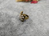 Hdmarketim Swaroski Taşlı Otantik Tasarım Kadın Yüzük Gold Renk thumbnail 3