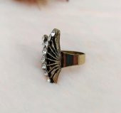 Kadın Yüzük  Otantik Tasarım Swaroski Taşlı Gold Renk Yüzük Ayarlanabilir Ölçü thumbnail 2