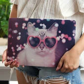 MacBook Pro 13 inç kılıf A2338 M1 M2 A2251 A2289 A1706 A1708 A1989 A2159 TPU UV kedi baskılı thumbnail 7