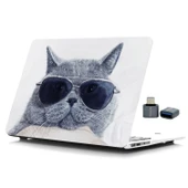 MacBook Pro 13 inç kılıf A2338 M1 M2 A2251 A2289 A1706 A1708 A1989 A2159 TPU UV kedi baskılı thumbnail 5