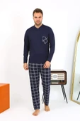 Akbeniz Erkek Uzun Kol Penye Lacivert Pijama Takımı 6861 - 4