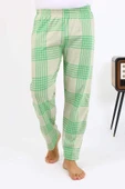 Akbeniz Erkek Ekoseli Desen Penye Tek Alt Pijama 27540 Yeşil - 5