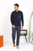 Akbeniz Erkek Uzun Kol Penye Lacivert Pijama Takımı 6861 - 10