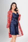 Aria's Closet 2 li Kısa Sabahlık Takımı Desenli - 1