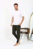 Akbeniz Erkek Pamuk Tek Alt Pijama Haki 27551 - 6