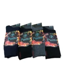 4 Lü Mosaic Punto Erkek Bambu Kışlık Termal Havlu Çorap Parfümlü 41 - 45 No - 6