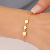 925 Ayar Gümüş Kişiye Özel Pullu Harf Bileklik - CB00133 thumbnail 1