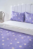 Rivaİstanbul Mor Papatya Çift Kişilik Nevresim Takımı Pamuklu thumbnail 4