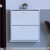 Modilayn UMAY Asma Kapı Önü 72 x 78 x 25,5 cm’lik 2 Düşer Kapak 4 Göz Bölmeli Ayakkabılık - 4