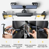 HyMark Araba Kafalık 12.9 İnç Araç Arka Koltuk Evrensel Tablet ve Telefon Tutucu 360° Dönebilir - 5