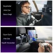 HyMark Araba Kafalık 12.9 İnç Araç Arka Koltuk Evrensel Tablet ve Telefon Tutucu 360° Dönebilir thumbnail 3