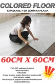 Renkli Duvarlar Kendinden Yapışkanlı Yer Zemin ve Duvar Kaplama Paneli Arkası Kauçuklu 60X60cm Floor Pvc Panel 6216 - 1