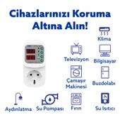 Tomzn Ayarlanabilir Voltaj ve Akım Korumalı Priz - 16A - Yüksek Gerilim Koruma - Elektrik Bekçisi thumbnail 3