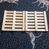 Escoines Koleksiyon 2Adet Gönderilecektir Ahşap Kare Nihale Sarıçam 18,5x18,5cm 3996366946502513dd - 3