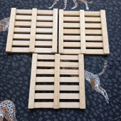 Escoines Koleksiyon Sarıçam 3Adet Gönderilecektir Ahşap Kare Nihale 18,5x18,5cm 3996366946605af82f - 3