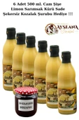 Limon Sarımsak Kürü 6 x 500 ml Cam Şişe Ev Yapımı  (Şekersiz kozalak Şurubu Hediye 425 cc) - 2