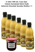 Limon Sarımsak Kürü 6 x 500 ml Cam Şişe Ev Yapımı  (Şekersiz kozalak Şurubu Hediye 425 cc) - 1