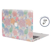 MacBook Pro 13 Kılıf İnce Hafif Mat Sert Kapak Renkli Yaprak Desenli Darbe Çizilme Koruma thumbnail 4
