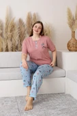 Nisanca %100 Pamuk  Büyük Beden Kısa Kol Kadın Pijama Takımı - 6