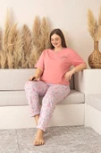 Nisanca %100 Pamuk  Büyük Beden Kısa Kol Kadın Pijama Takımı - 11