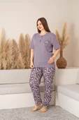 Nisanca %100 Pamuk  Büyük Beden Kısa Kol Kadın Pijama Takımı - 9