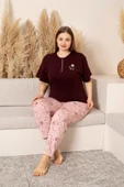 Nisanca %100 Pamuk  Büyük Beden Kısa Kol Kadın Pijama Takımı - 2