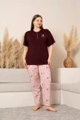 Nisanca %100 Pamuk  Büyük Beden Kısa Kol Kadın Pijama Takımı - 3
