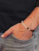 Kristal Kuvars & Oniks Taşı 8mm Unisex Tasarım Bileklik Hawaii Model (8956) thumbnail 3