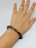 Kan Taşı & Oniks Taşı 8mm Unisex Tasarım Bileklik Hawaii Model (2929) thumbnail 4