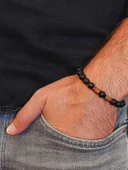 Turmalin & Oniks Taşı 8mm Unisex Tasarım Bileklik Hawaii Model (2913) thumbnail 3