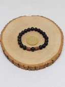 Turmalin & Oniks Taşı 8mm Unisex Tasarım Bileklik Hawaii Model (2913) thumbnail 5