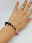 Güneş & Oniks Taşı 8mm Unisex Tasarım Bileklik Hawaii Model (5630) thumbnail 4