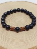 Turmalin & Oniks Taşı 8mm Unisex Tasarım Bileklik Hawaii Model (2913) thumbnail 6