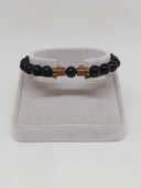 Siyah Akik & Oniks Taşı 8mm Unisex Tasarım Bileklik Hawaii Model (51330) thumbnail 2