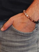 Güneş & Oniks Taşı 8mm Unisex Tasarım Bileklik Hawaii Model (5630) thumbnail 3