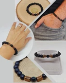 Siyah Akik & Oniks Taşı 8mm Unisex Tasarım Bileklik Hawaii Model (51330) thumbnail 1