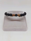 Turmalin & Oniks Taşı 8mm Unisex Tasarım Bileklik Hawaii Model (2913) thumbnail 2