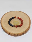 Kırmızı Alacalı Jasper & Oniks Taşı 8mm Unisex Tasarım Bileklik Hawaii Model (14240) thumbnail 5