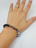 Gri Akik & Oniks Taşı 8mm Unisex Tasarım Bileklik Hawaii Model (53084) thumbnail 4