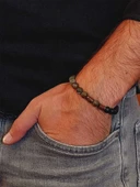 Labradorit & Oniks Taşı 8mm Unisex Tasarım Bileklik Hawaii Model (4695) thumbnail 3