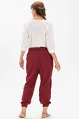 Nakışlı Şile Bezi Asya Yazlık Otantik Şalvar Bordo Brd XS Bordo - 3
