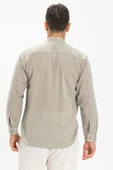 Büyük Beden Uzun Kol Şile Bezi Hakim Yaka Tek Cepli Erkek Yazlık Gömlek Taş 3031 thumbnail 2