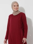 Nakışlı Şile Bezi Mevsimlik Ferace Bordo Brd S Bordo - 8