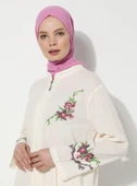 Ayşenur Şile Bezi Mevsimlik Ferace Krem Krm S Krem - 10
