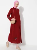 Ayşenur Şile Bezi Mevsimlik Ferace Bordo Brd S Bordo - 9