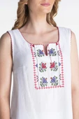 Kolsuz Şile Bezi İşlemeli Yazlık Atlet Beyaz Byz S Beyaz thumbnail 3