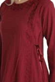 Nakışlı Şile Bezi Mevsimlik Ferace Bordo Brd S Bordo - 3