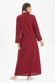 Ayşenur Şile Bezi Mevsimlik Ferace Bordo Brd S Bordo - 2