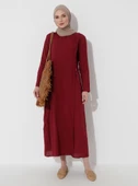 Nakışlı Şile Bezi Mevsimlik Ferace Bordo Brd S Bordo - 10